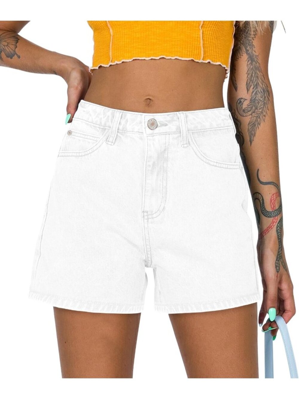 Women's white Summer Comfortable Stretchy Denim Casual Hot Short Jort Jean